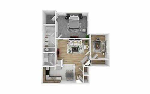 Floor plan 1 Bedroom, 1 Bathroom