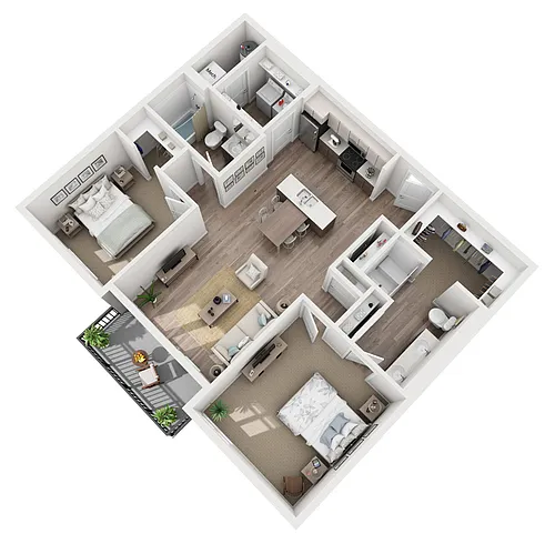 Floor plan Prelude - Two Bedroom