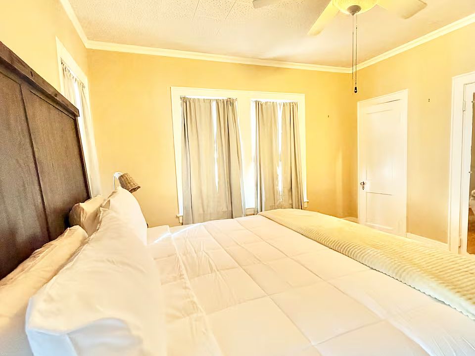 Big size Massage Bed with remote control. Blackout curtains.