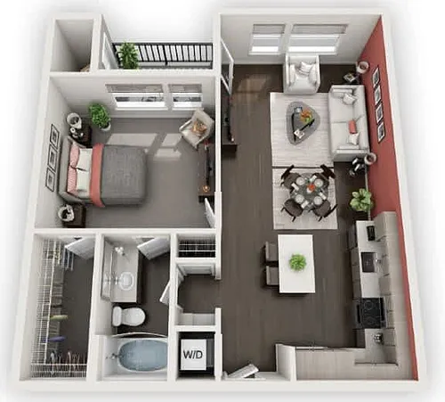 Floor plan One Bed One Bth A4