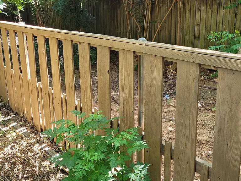 Dog run outside back door.