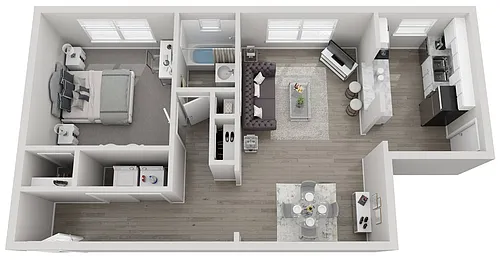Floor plan A11 1x1 H Semi-Upgraded - Call for Availability
