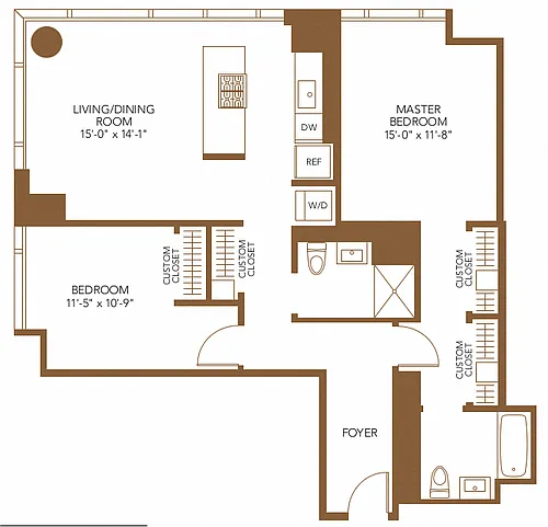 Floor plan 2 Bed 2 Bath