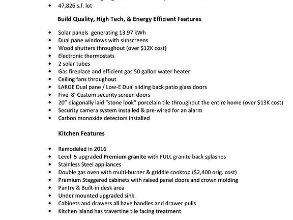 Upgrades & Features list pg #1