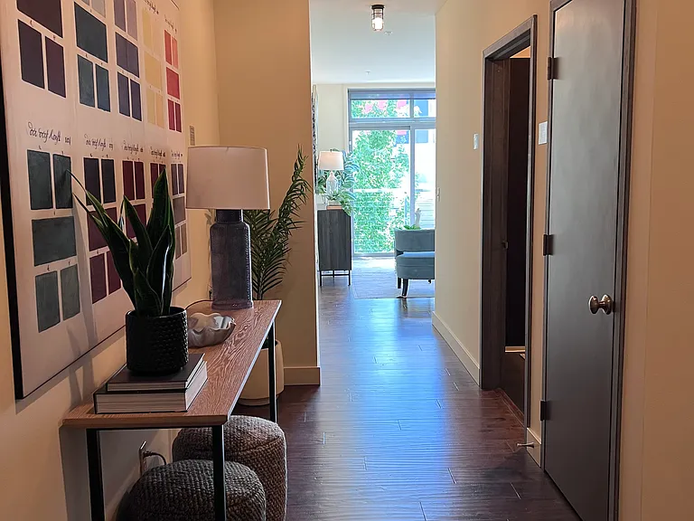 Hallway to living/dining/kitchen