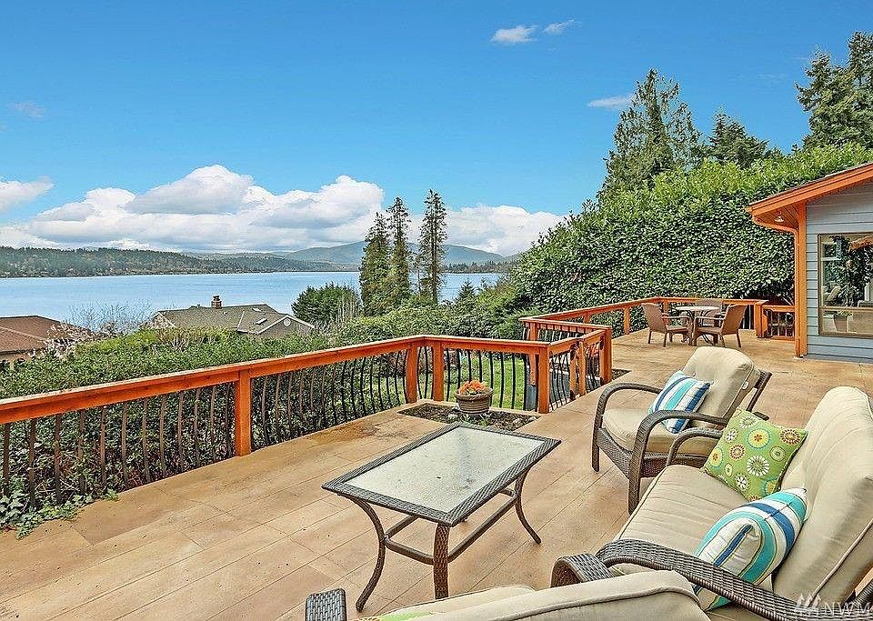Outdoor Deck with sweeping views of lake sammamish.