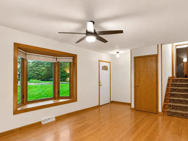 Living room with bay window