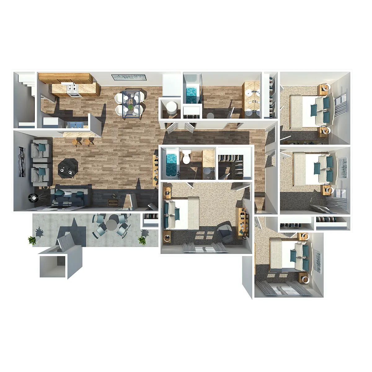 Floor plan 4 Bedroom 2 Bath