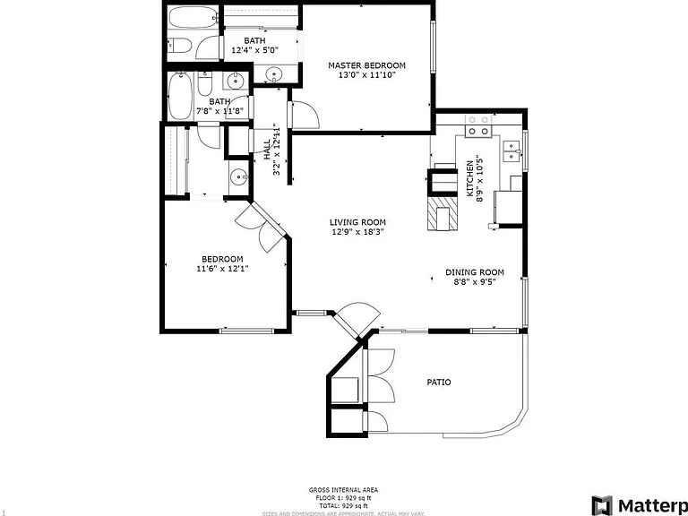1st Level Floor plan + Loft (not shown)