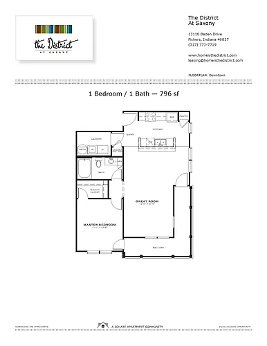 Floor plan Downtown 1.1