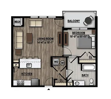 Floor plan 1E