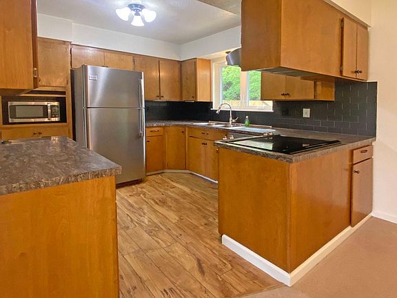 Kitchen with stainless steel appliances