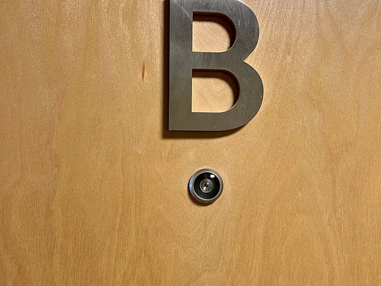 Unit B with peephole.