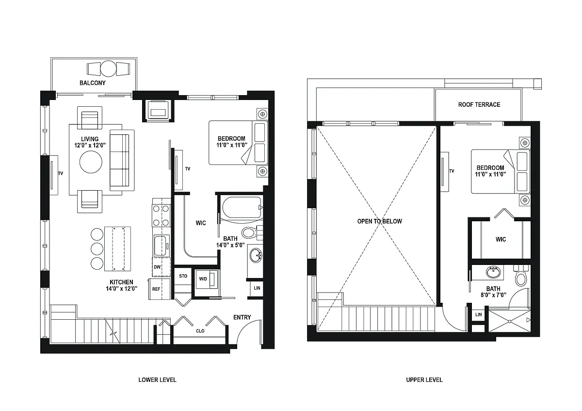 Floor plan CCL4 - Two-Story Loft