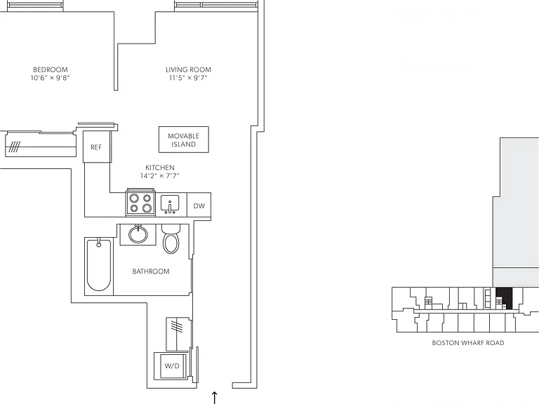Watermark Seaport - A1 - 1 Beds - 1 Baths - 553 Sq. ft.