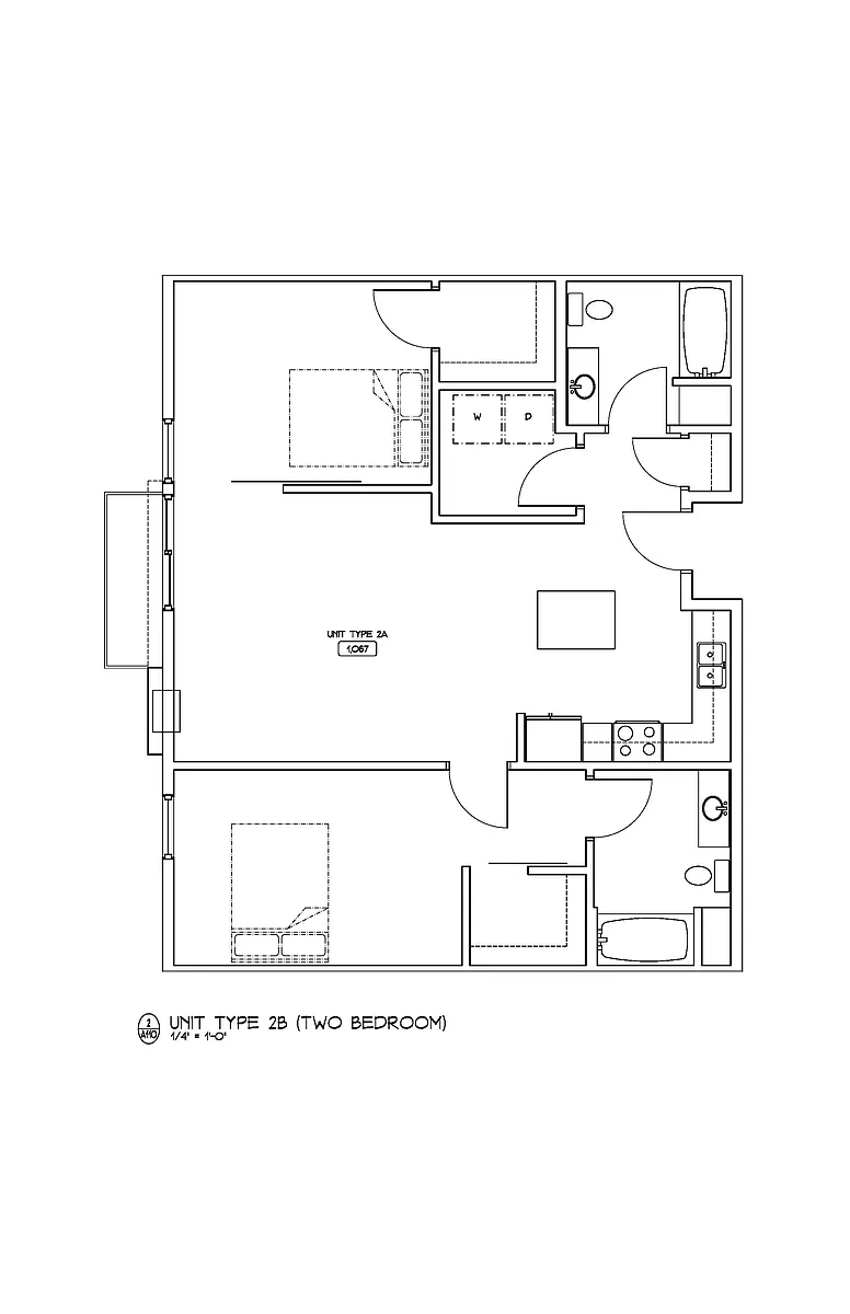Floor plan 2B/2B (has HCA)