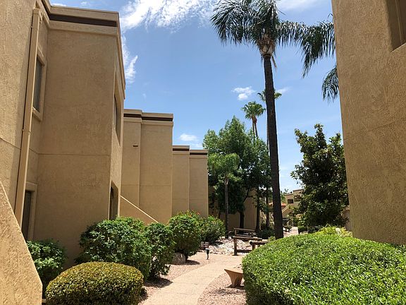 View inside northern gate entrance, looking south. Condo is 