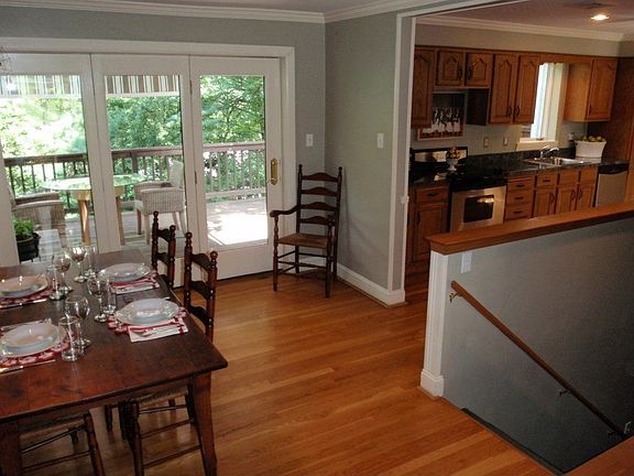 Steps that lead down to partially finished basement