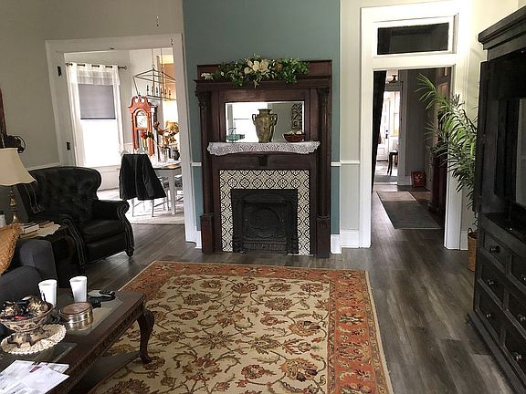 Living room with fireplace