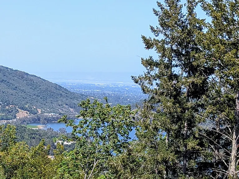View from the entry of Lexington reservoir and silicon valley beyond