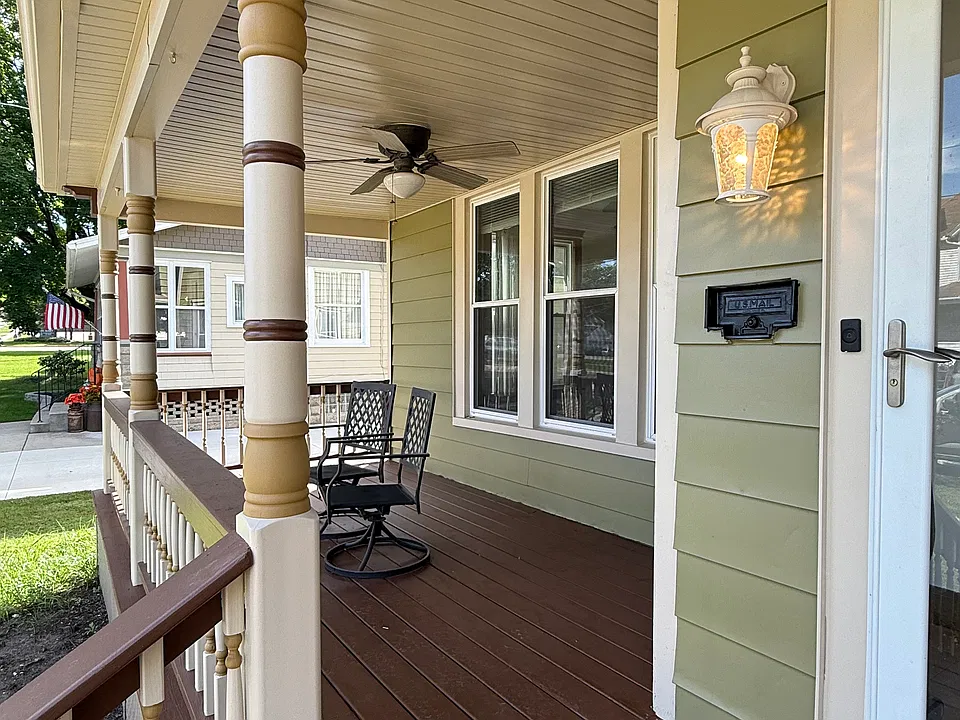 Seating area with fan
