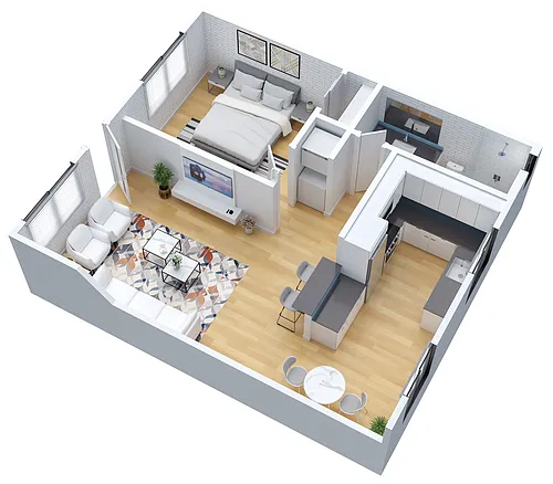 Floor plan 1 Bed 1 Bath