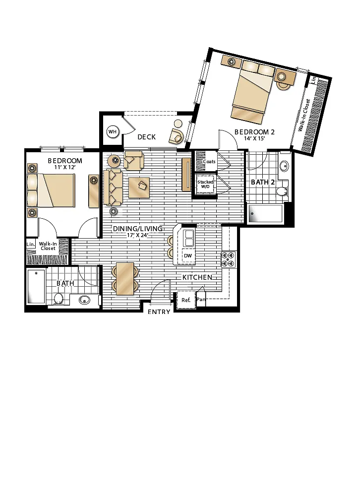 Floor plan Verona - Two Bedrooms