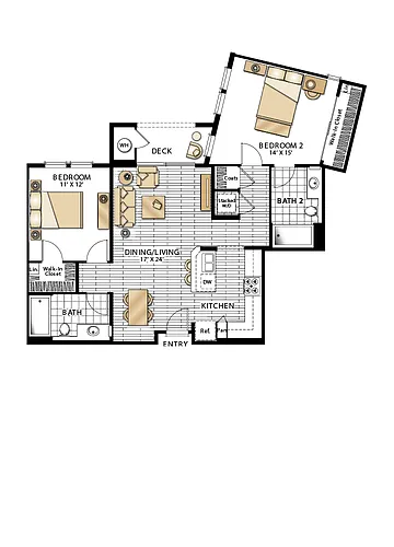 Floor plan Verona - Two Bedrooms