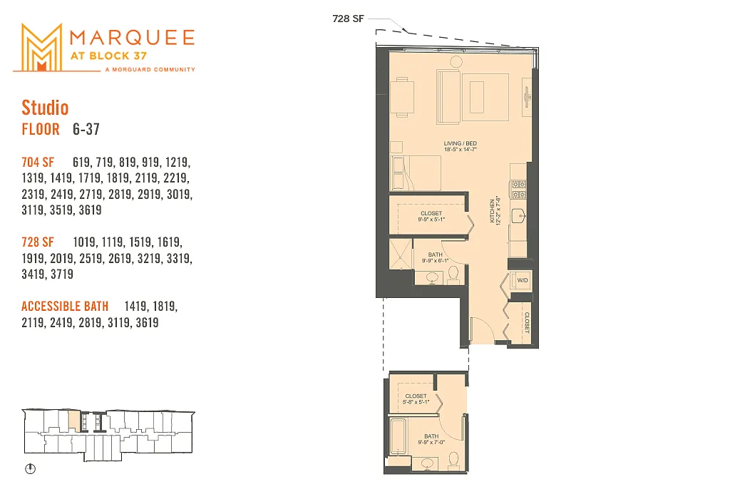 Floor plan Studio x 19
