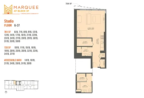 Floor plan Studio x 19