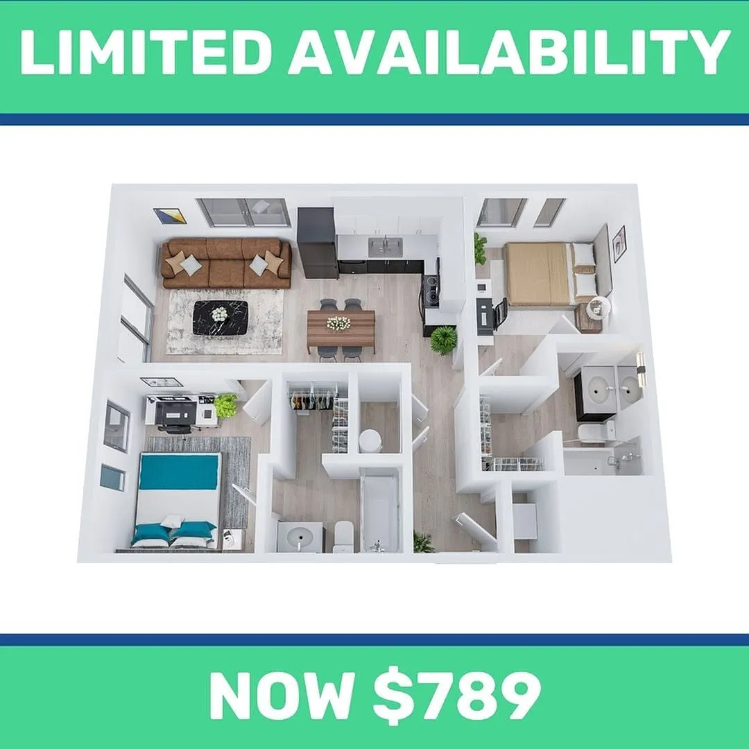 Floor plan 2BR/2BA - Moore