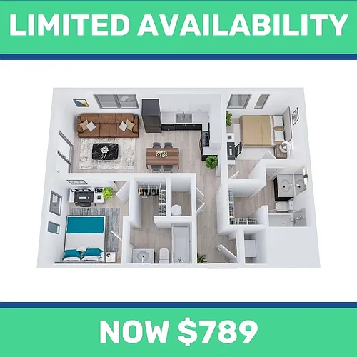 Floor plan 2BR/2BA - Moore