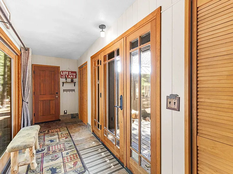 Front entry hall between garage and house
