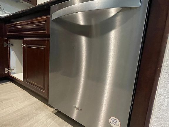 Newly installed dishwasher