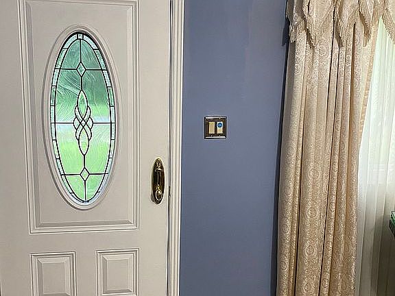 Front door in formal living 