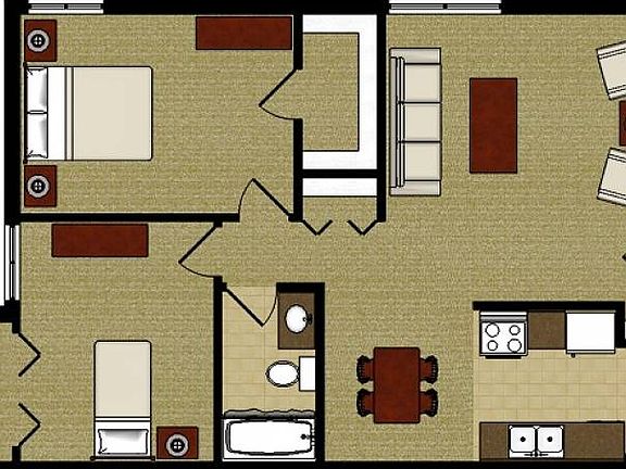 2 Bedroom Flooplan