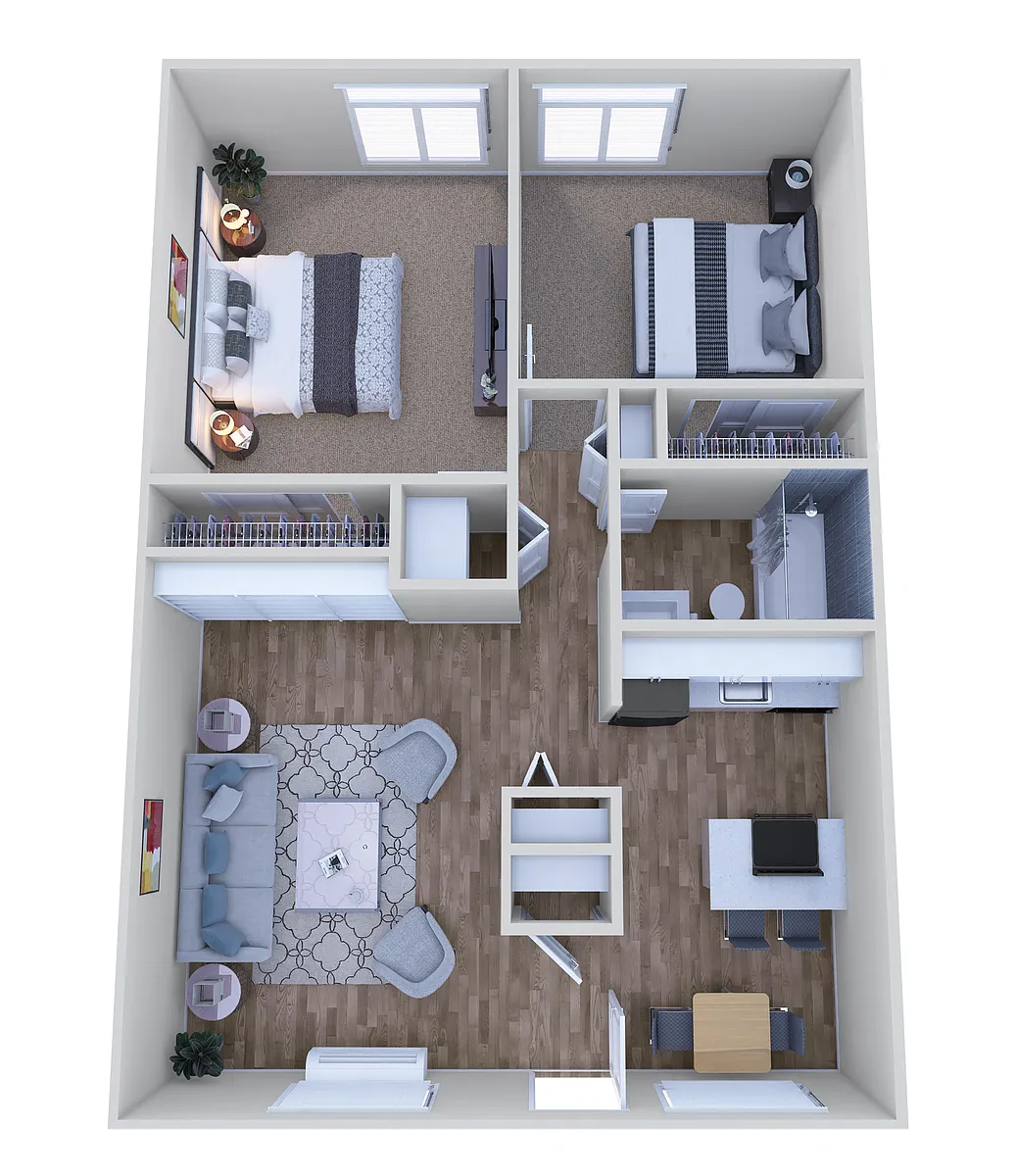 Floor plan 2 Bed 1 Bath - A