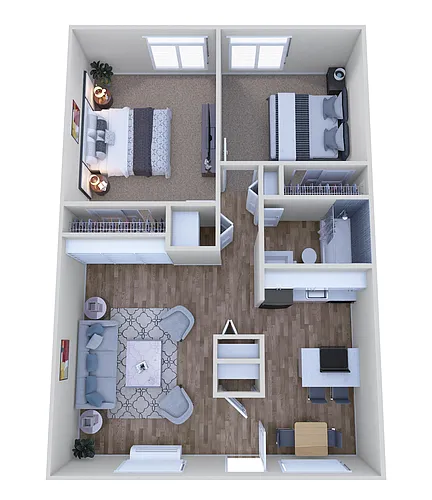 Floor plan 2 Bed 1 Bath - A
