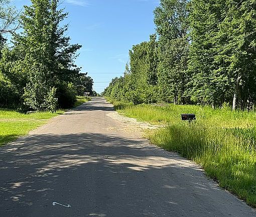 in front of lot,facing south