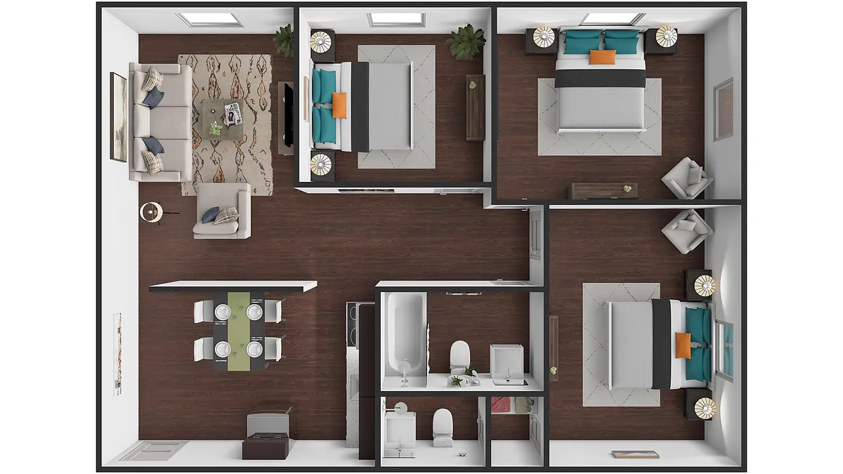 Floor plan 3 Bedroom Garden