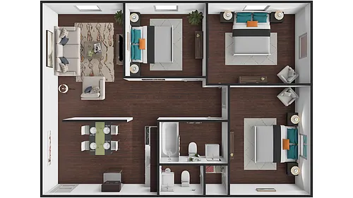 Floor plan 3 Bedroom Garden