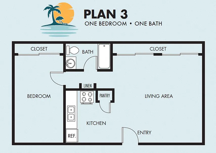 Floor plan 1 Bedroom