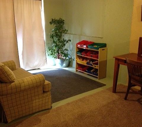Basement looking towards slider