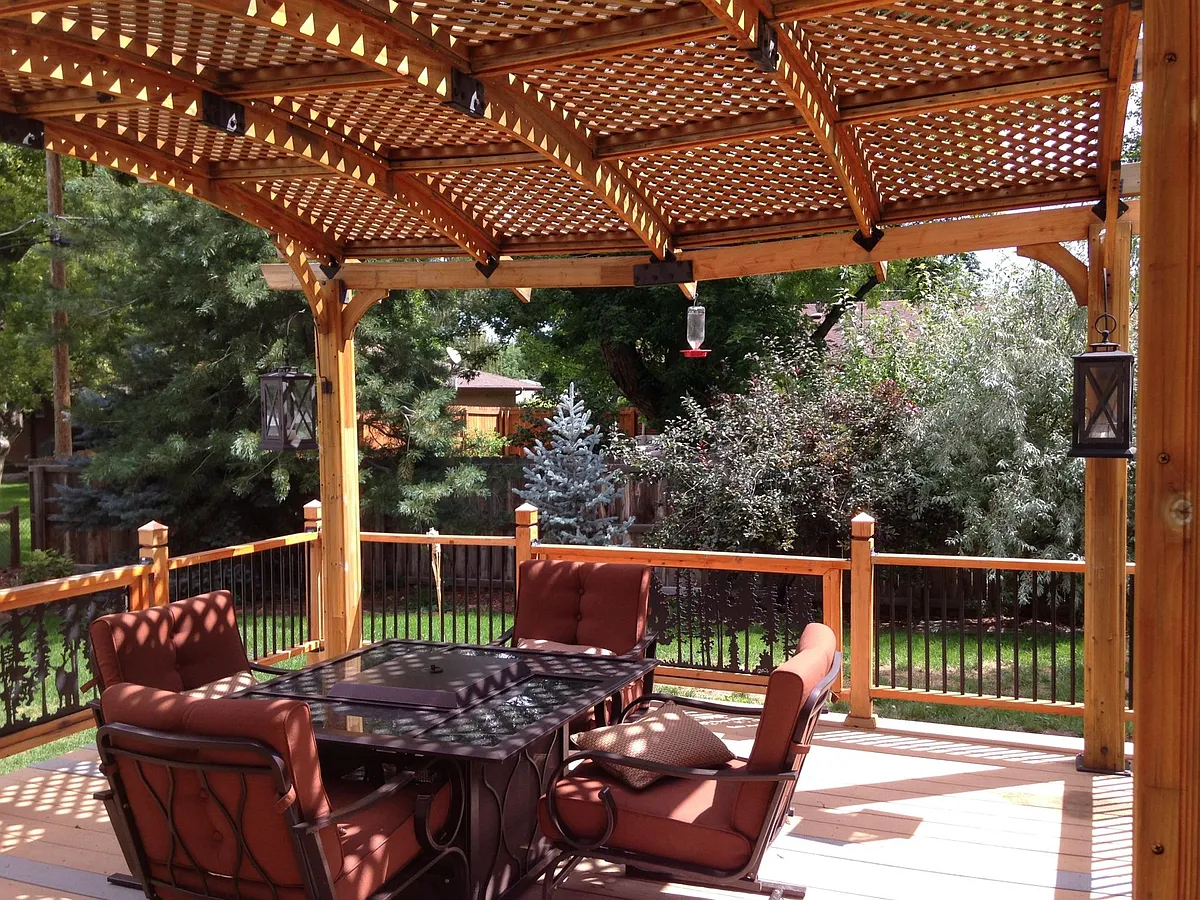 Partially shaded deck in backyard off of kitchen door - 13428 W 23rd Pl