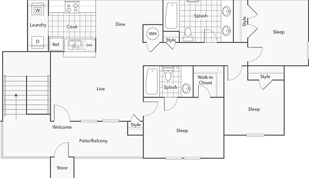 3BR x 2BA with Washer/Dryer 3BR x 2BA with Washer/Dryer