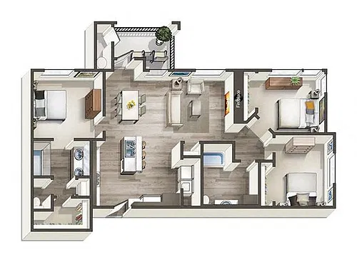 Floor plan Black Rock (Attached Two Car Garage)