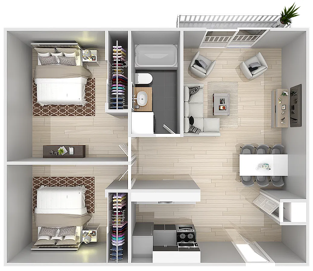 Floor plan 2x1 with W/D