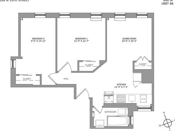 2nd image of 336 W 95th St APT 66