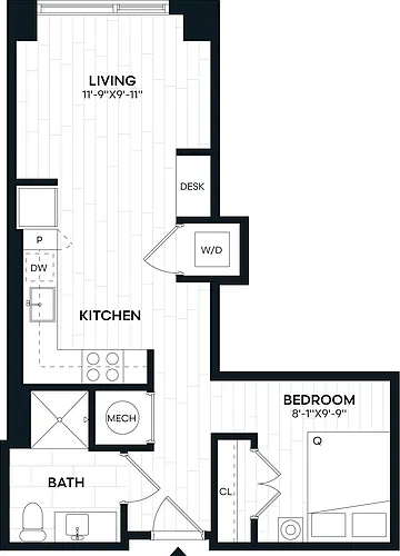 Floor plan Studio-S1B