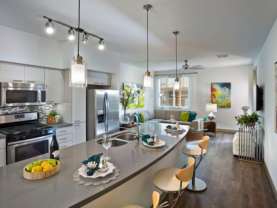 Quartz countertops and stainless steel appliances